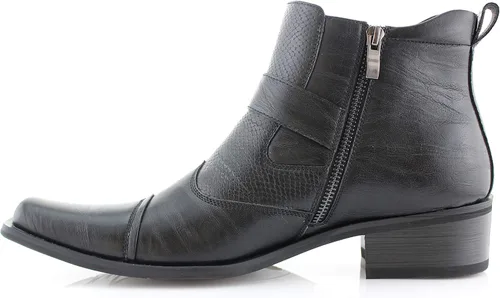 Miniatura 6 de Ferro Aldo Alejandro MFA606326 - Botas de vestir de espuma viscoelástica para hombre, estilo casual, con hebilla de alta occidental, botas de vestir