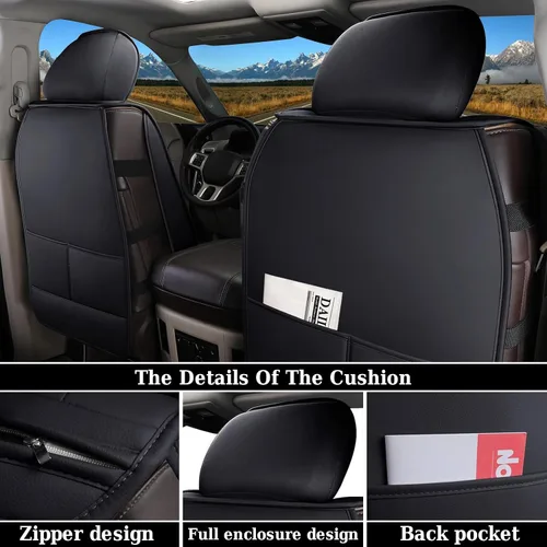 Miniatura 2 de Coverado Fundas de asiento delantero, fundas impermeables para asiento delantero de automóvil para camión compatibles con Dodge Ram 1500 2500 3500