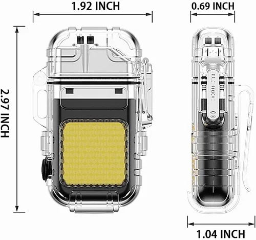 Miniatura 6 de Encendedor eléctrico de arco al aire libre, encendedor recargable por USB, linterna LED, encendedor de plasma de doble arco perfecto para camping