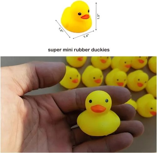 Miniatura 7 de YUERFEILA Juguetes de pato de baño, 30 piezas de mini patos de goma chirriantes y flotadores, juguete para baby shower, decoración de fiesta para 30