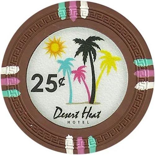 Claysmith Gaming Desert Heat Poker Chip - Compuesto de arcilla pesada de 0.48 oz, paquete de 50