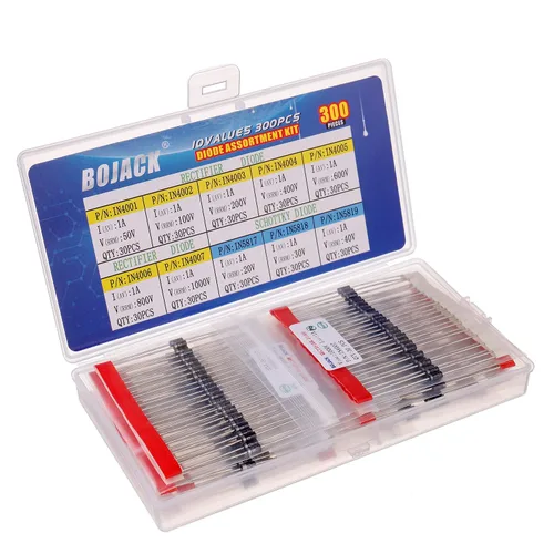 Miniatura 2 de BOJACK 10 valores 300 piezas de diodos rectificadores 1N4001 1N4002 1N4003 1N4004 1N4005 1N4006 1N4007 Schottky Diodos 1N5817 1N5818 1N5819 Kit