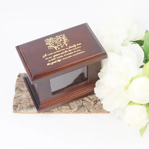 Miniatura 7 de Urnas Pequeñas de Madera de 5.5 Pulgadas para Cenizas, Urnas Memoriales Funerarias con Marco para Fotos, Urnas Pequeñas de Recuerdo, Cajas y Ataúdes