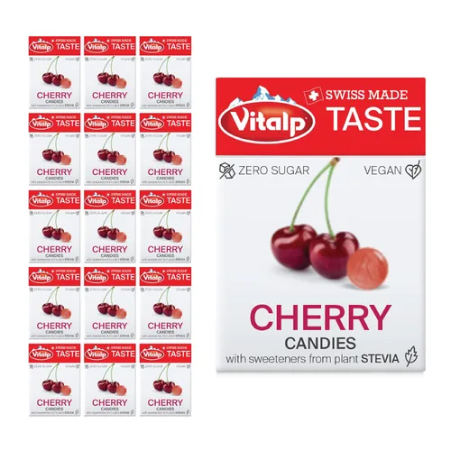 Miniatura 18 de Vitalp Taste, hecho en Suiza, caramelo duro sin azúcar con Stevia, vegano, sabor a caramelo cremoso, paquetes de 25g/0.88 onzas, 16 cajas