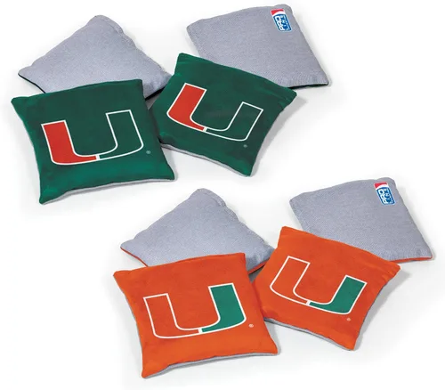 Miniatura 16 de Wild Sports - Puf de doble cara NCAA College de 8 unidades, bolsas de lanzamiento prémium para juego de cornhole, ideal para portones traseros