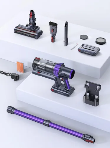 Miniatura 8 de Aspiradora inalámbrica, 2 baterías, aspiradoras de 110 minutos de tiempo de funcionamiento para el hogar, aspiradora de palo de 45 KPA 550 W