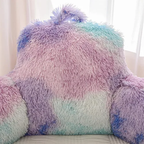 Miniatura 8 de Aimuan Almohada de lectura para descansar en la cama, almohada grande para adultos con respaldo y brazos para sentarse en la cama, cojín inclinado