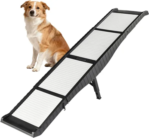 Miniatura 9 de Rampas de coche para perros, patas de apoyo de 8 alturas, 220 libras, antideslizantes, perros grandes Tamaño de mano para un fácil almacenamiento