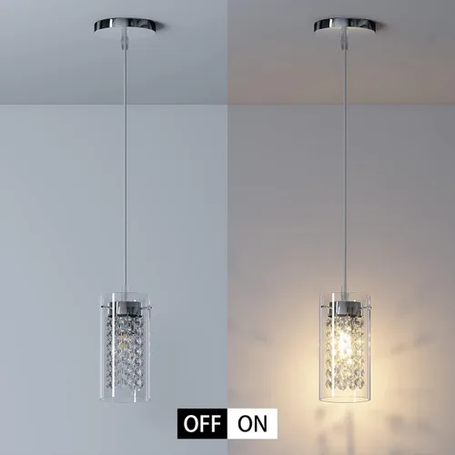 Miniatura 2 de baunoisk Mini lámparas colgantes de cristal, lámpara colgante pequeña, moderna de cristal, isla de cocina, paquete de 3 luces colgantes para cocina