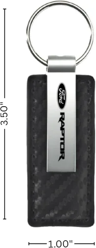 Miniatura 6 de AU-TOMOTIVE GOLD, INC. Llavero de cuero de fibra de carbono negro con licencia oficial para Ford Raptor