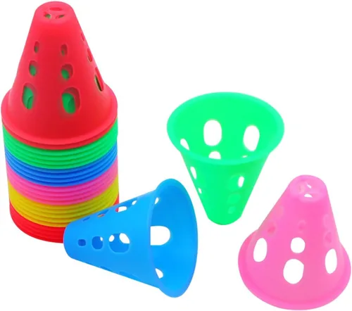 Miniatura 3 de FZBNSRKO 20 piezas de colores mixtos Mini Conos de entrenamiento deportivo para niños adultos de plástico a prueba de viento para tráfico de tráfico