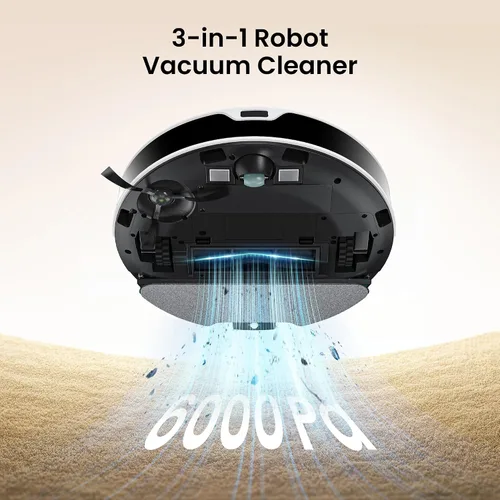 Miniatura 5 de Lefant Combo de aspiradora y trapeador robot M350, 75 días de autovaciado, prevención de obstáculos PSD de 190°, succión de 6000Pa, silencioso