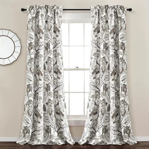 Miniatura 13 de Lush Decor, Blue Cynthia - Juego de cortinas de oscurecimiento jacobeas para sala, comedor, dormitorio, 108 pulgadas de largo, par de paneles Azul
