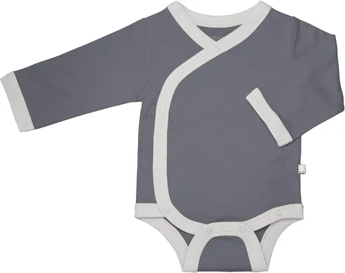 Babysoy Kimono de algodón orgánico de manga larga Onesie Bodysuit