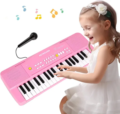 Miniatura 9 de Juguete de Piano para Niños Teclado de Piano Juguete para Niñas y Niños de 3 4 5 6 7 8 Años Principiantes Teclados Eléctricos con Micrófono Juguetes