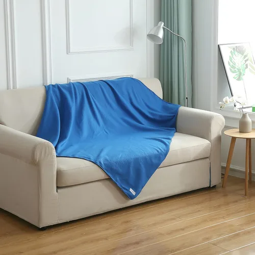 Miniatura 5 de Manta de forro polar a granel, ligera, cálida, suave y acogedora, apta para mascotas, para el hogar, cama, sofá, dormitorio, oficina, regalo de Azul