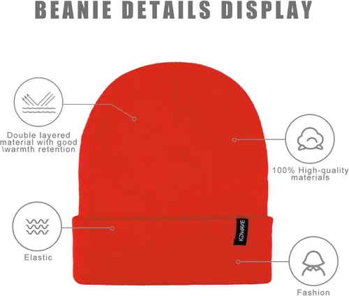Miniatura 35 de Gorros de lana para mujeres y hombres, unisex, de punto suave, con puños, diseño de calavera, elástico, color sólido, sombreros de invierno