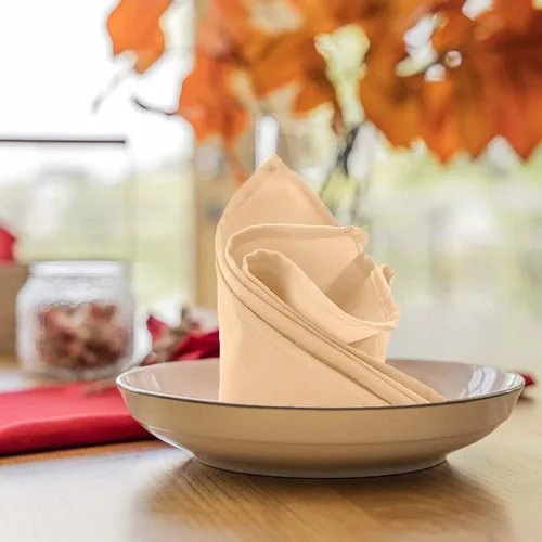 Miniatura 4 de Avalon Kitchen Servilletas de tela beige a granel (paquete de 24) – Servilletas de lino 100% poliéster, lavables y reutilizables, duraderas