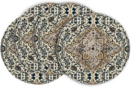 Miniatura 10 de Artoid Mode Juego de 4 manteles individuales estilo boho de plata, 30x46 cm rústicos de estilo granja para decoración mágica de mesa de otoño