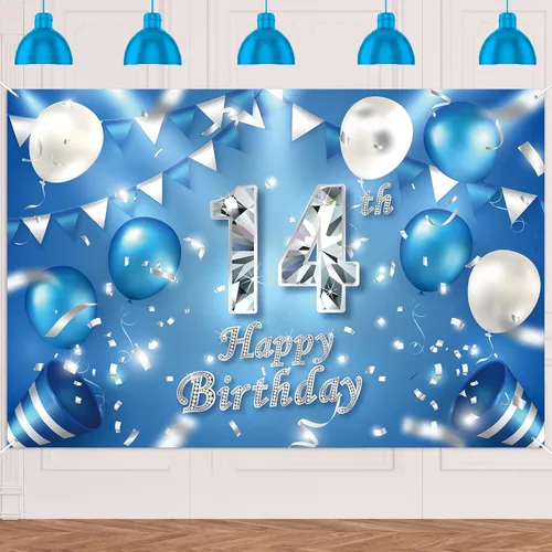 Miniatura 32 de Cartel de feliz cumpleaños número 11, globos de decoración de fondo de confeti de cristal, decoración temática para niños o niñas, vítores a 11