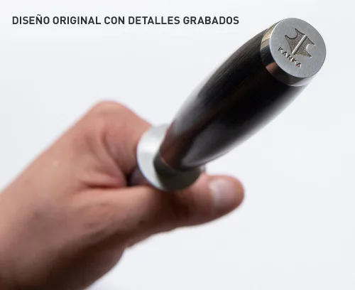 Miniatura 7 de KANKA Cuchillo afilador de alta calidad de 9 pulgadas, varilla de acero inoxidable de alto carbono de alta calidad para cuchillos con mango