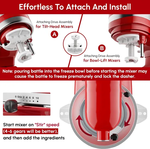 Miniatura 3 de KitchenAid - Accesorio para máquina de helados para batidora de pie Cuenco de helado de 2 cuartos de galón, se adapta a modelos KitchenAid de 4.5