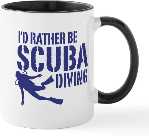 Miniatura 31 de CafePress Scuba Flag Diver Taza de café de cerámica de 11 oz (11.0 fl oz)