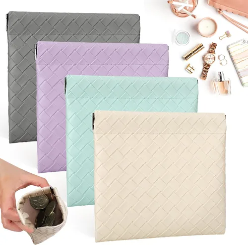 Miniatura 14 de BUSOHA Pequeña bolsa de maquillaje para bolso, mini bolsas de cosméticos portátiles para mujeres, monedero, lápiz labial, organizador de accesorios