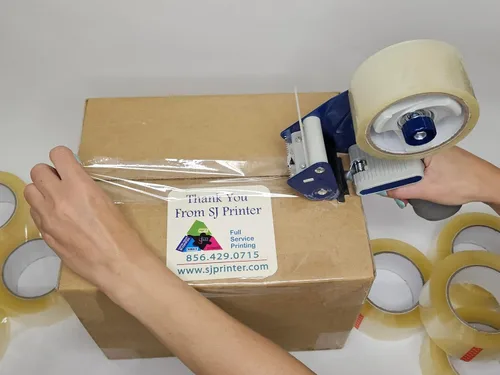 Miniatura 9 de SJPRINTER SJPINTER - Recambio de cinta de embalaje resistente: transparente, 2.4 mil, 1.88 pulgadas x 110 yardas o 328.1 ft, cajas de envío
