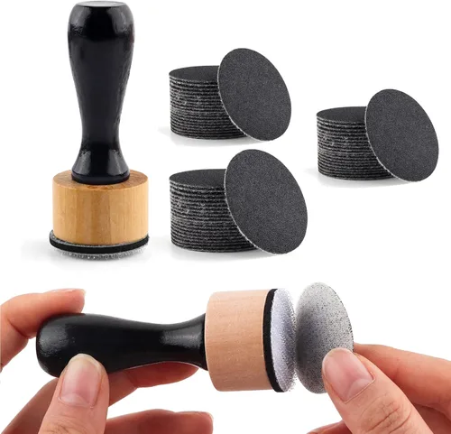 Miniatura 25 de Mini pinceles de mezcla de tinta, herramientas de 2 asas con 42 recambios de espumas redondas de repuesto y 20 cajas de almacenamiento de plástico