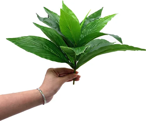 Miniatura 8 de CATTREE Plantas artificiales para decoración al aire libre, arbustos de plantas falsas, hojas de plástico, arbustos verdes, hogar, jardín, boda
