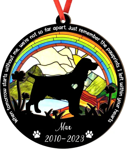 Miniatura 119 de Adorno personalizado para atrapasoles de sabueso afgano, adorno de Navidad de sabueso afgano, regalo para perro amante, sabueso afgano conmemorativo