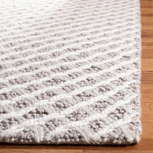 Miniatura 3 de SAFAVIEH Natura Collection - Alfombra de pasillo, 2 pies 3 pulgadas x 8 pies, gris y beige, viscosa y lana hecha a mano, ideal para zonas de alto