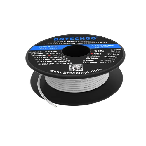 Miniatura 31 de BNTECHGO Carrete de alambre de silicona calibre 14 20 pies rojo y 20 pies negro flexible 14 AWG alambre de cobre estañado trenzado