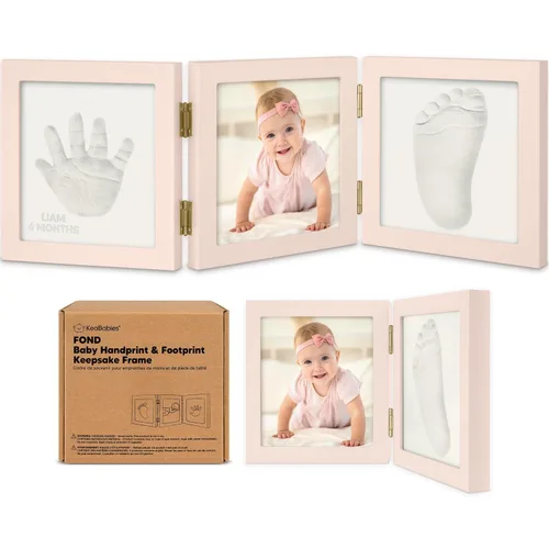 Miniatura 14 de Kit de huellas de mano y huellas de bebé sin tinta para recién nacido - Kit de huellas de bebé, marco de recuerdo para guardería de recién nacido