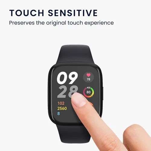 Miniatura 4 de kwmobile Protector de pantalla compatible con Xiaomi Redmi Watch 3 - 2 protectores de reloj inteligente antihuellas