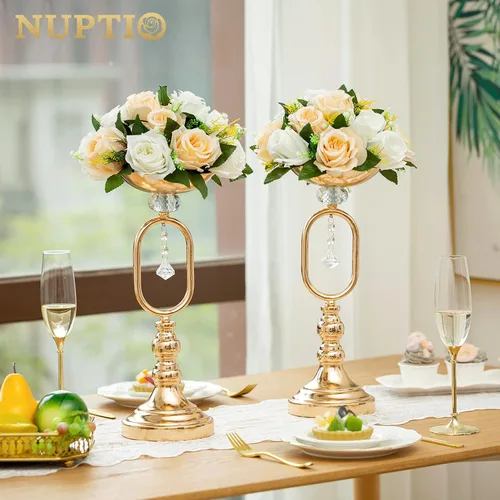 Miniatura 54 de NUPTIO Centros de mesa de flores para mesas de boda: arreglo de bolas de flores artificiales rosa y blanco para bodas, fiestas, 2 piezas de rosas
