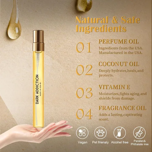 Miniatura 4 de PUREU Perfumes con feromonas para mujeres y hombres Ámbar Vainilla Perfume de feromonas de larga duración Perfumes de aceite de colonia para hombres