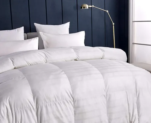 Miniatura 3 de Blue Ridge Home Fashions Lujoso edredón alternativo de plumón de 600 hilos, relleno de poliéster hipoalergénico, tamaño King, color blanco