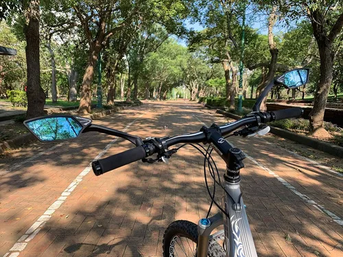 Miniatura 5 de Nueva lente de vidrio resistente a los arañazos, espejo de bicicleta para manillar, espejo retrovisor seguro giratorio, espejo de bicicleta