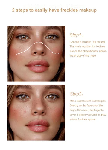 Miniatura 5 de AKARY Pluma de pecas – Pecas de imitación profesional de punto suave resistente al agua para maquillaje natural sin esfuerzo besado por el sol