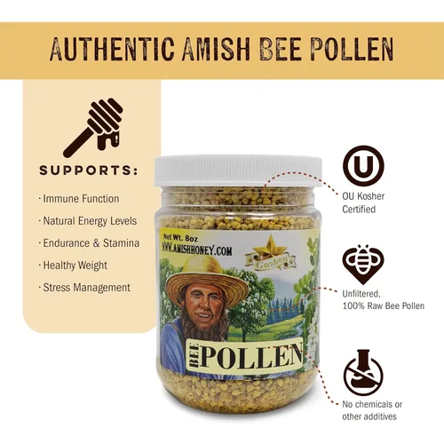 Miniatura 3 de Goshen Amish Country Honey Polen de abeja extremadamente crudo, gránulos enteros, polen de abeja, 100% puro, beneficios naturales para la salud, sin