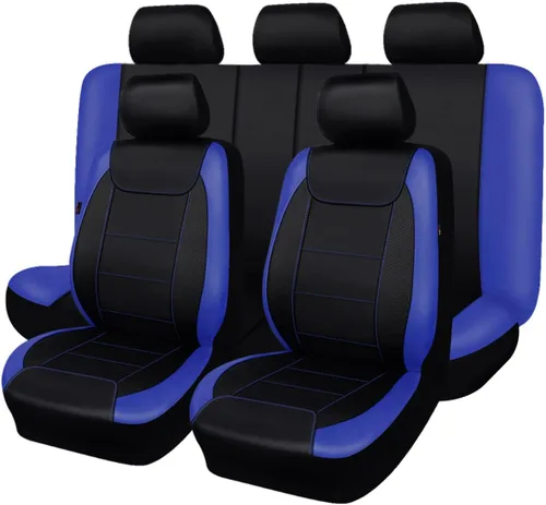 Miniatura 12 de Fundas para asientos de coche Flying Banner, protectoras, impermeables, de cuero sintético con fibra de carbono para asientos delanteros y traseros