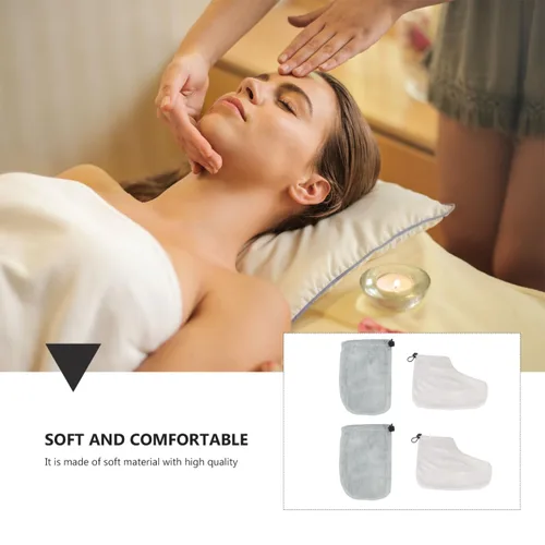 Miniatura 2 de 2 pares de guantes de parafina para pies cera de parrafina para manos cera caliente para manos cera caliente para manos guantes de baño guantes
