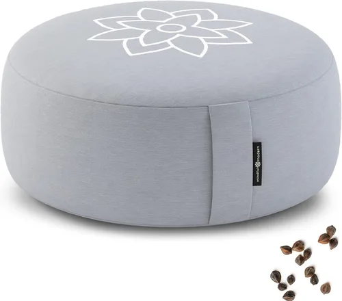 Miniatura 8 de Mindful Modern Cojín grande de meditación para Zafu Yoga - Almohada de meditación para sentarse en el suelo - Cojín de yoga relleno de cáscara