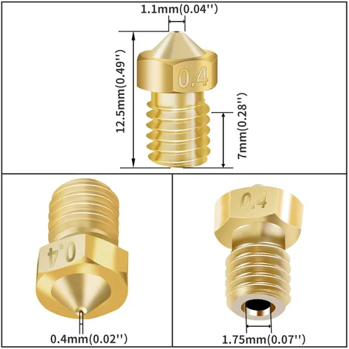Miniatura 4 de [Paquete de 2 unidades] Extrusora 3D Hotend compatible con ANYCUBIC Chiron Extrusora Head 24V V5 con 10 boquillas V6 de latón de 0.016 in