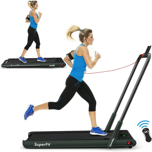 Miniatura 12 de Goplus 2 in 1 Folding Treadmill, 2.25HP Under Desk Electric Superfit Treadmill, Installation-Free with APP Control, Remote Control, Bluetooth