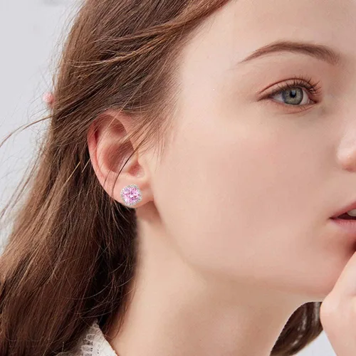 Miniatura 3 de Pendientes cuadrados de corte princesa micro pavimentado AAA CZ joyería boda nupcial para mujeres