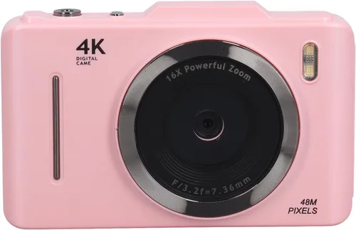Miniatura 10 de Yunseity Cámara digital 4K, cámaras de pantalla HD de 48 MP de 2.8 pulgadas para fotografía, enfoque automático y antivibraciones, cámara compacta
