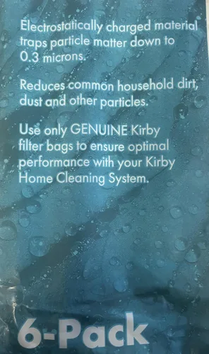Kirby parte n.° 204808 – Filtros de aspiradora originales Kirby estilo F HEPA para todos los modelos de Sentria (6 bolsas y 1 cinturón)